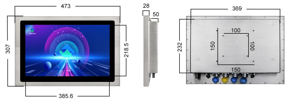 17.3inch Waterproof Stainless Steel Touch Screen Monitor