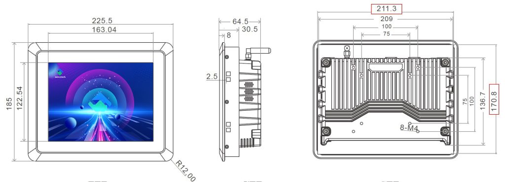 8inch 8mm 3399 3288 A64 touch PC